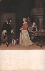The Suitor's Visit by Ter Borch, Mellon Collection Postcard