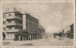 Strážnice Street Scene, Balconied Building, ZALOŽNA Postcard