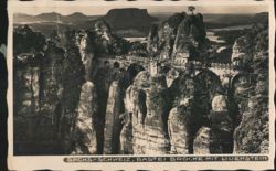 Sachs-Schweiz Bastei Brücke mit Lilienstein Postcard