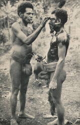 Big Namba Dancer of Malekulo Being Painted Before Dance Postcard