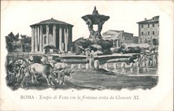 Tempio di Vesta, Fontana eretta da Clemente XI Postcard