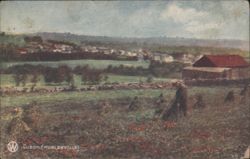 Luzon (Hurleyville) Rural Scene, Farmer in Field Postcard