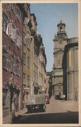 Stockholm Gamla stan Storkyrkan Street View Postcard