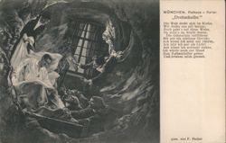 München Rathauskeller Drehscheibe, F. Pacher Illustration Postcard