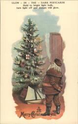 Glow-in-the-Dark Santa & Christmas Tree Postcard