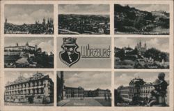 Würzburg Views: Festung, Kappelle, Falkenhaus, Residenz Postcard