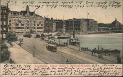 Grand Hotell & National-Museum, Stockholm Street Scene Postcard
