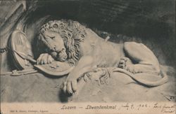 Löwendenkmal, Lion Monument, Luzern Postcard