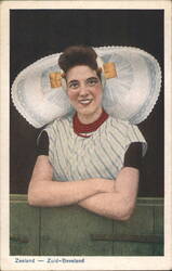 Zeeland Zuid-Beveland Woman in Traditional Costume Postcard