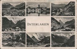 Interlaken Switzerland Mountain & Lake Views Postcard