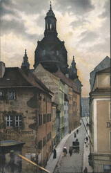 Alt-Dresden, Blick in die Münzgasse mit der Frauenkirche Postcard