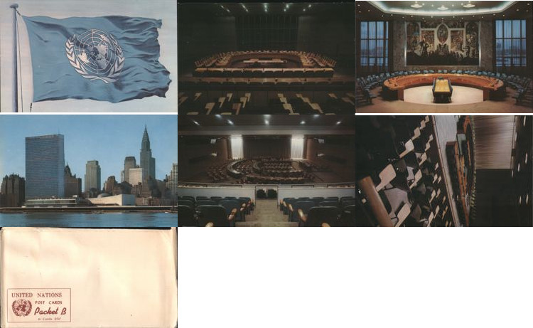Set of 6 United Nations Postcards