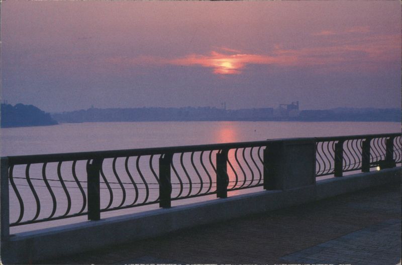 Ohio River Sunset View from Decorative Railing Evansville Indiana