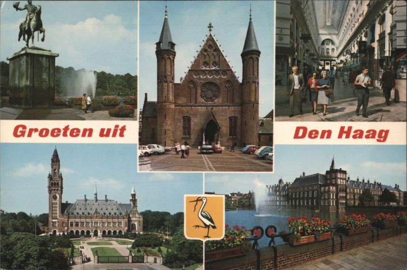 Groeten uit Den Haag Collage: Binnenhof, Peace Palace Netherlands