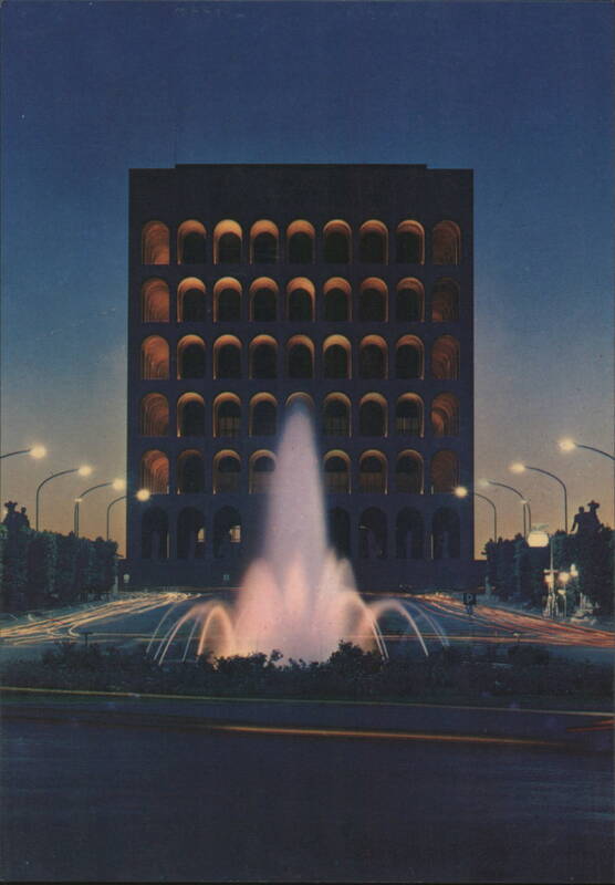 Palazzo della Civiltà del Lavoro, E.U.R., Night View Rome Italy