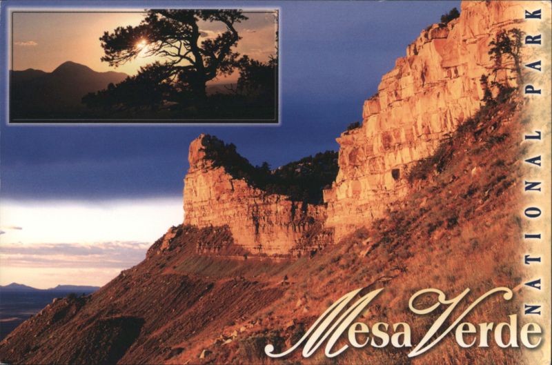 Mesa Verde Knife Edge Cliffs, Sunset View, Ute Mountain Colorado