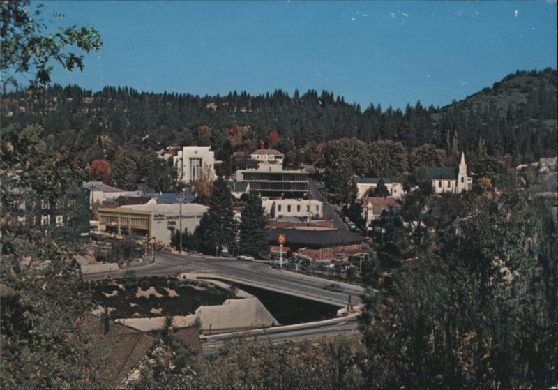 Downtown Nevada City, CA - Elevated View California