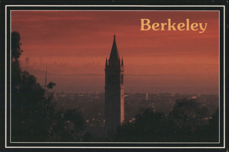 UC Berkeley Campanile Sunset View of San Francisco Bay California