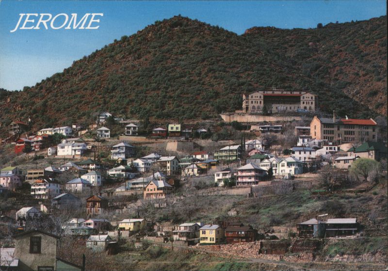 Jerome AZ Hillside Town View below Mingus Mountain Arizona