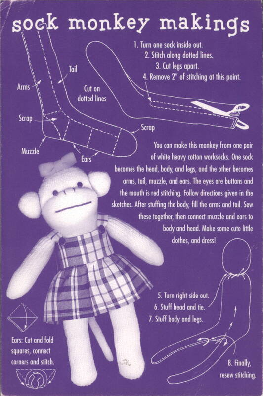 Sock Monkey Makings Instructions and Sewing Diagram