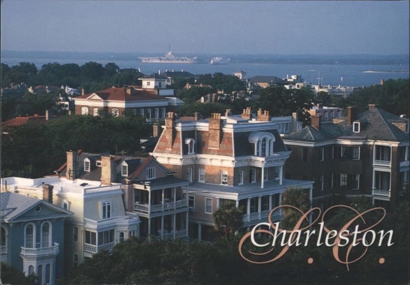 Historic South Battery Homes, Charleston Harbor View South Carolina