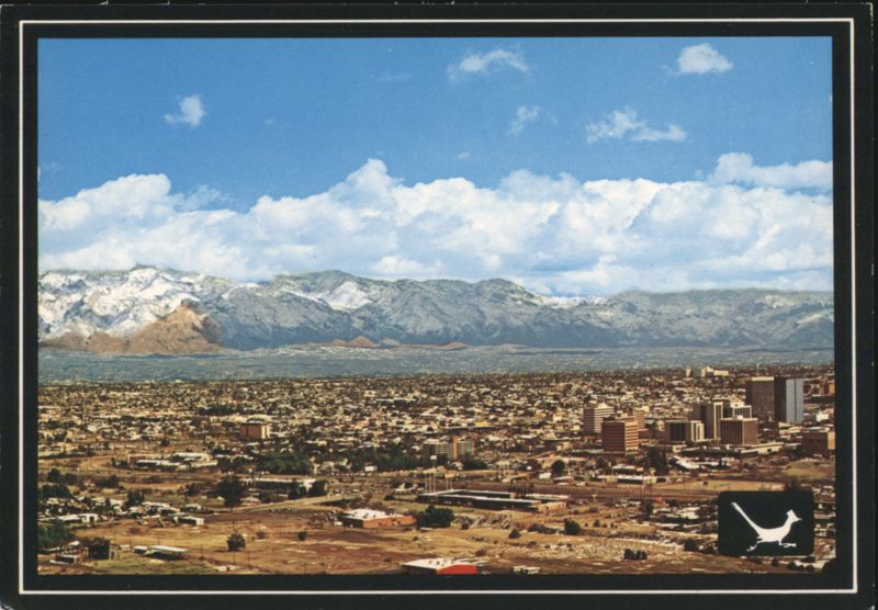 Panoramic View of Modern Tucson & Snowy Catalina Mtns Arizona