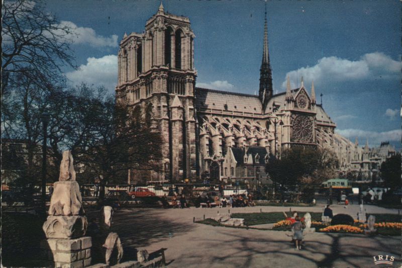 Notre-Dame Cathedral and Square Viviani, Paris France