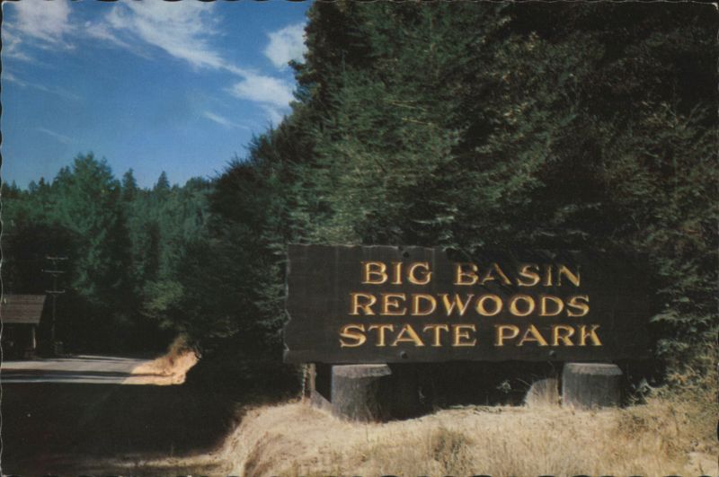 Big Basin Redwoods State Park Entrance Sign, CA California