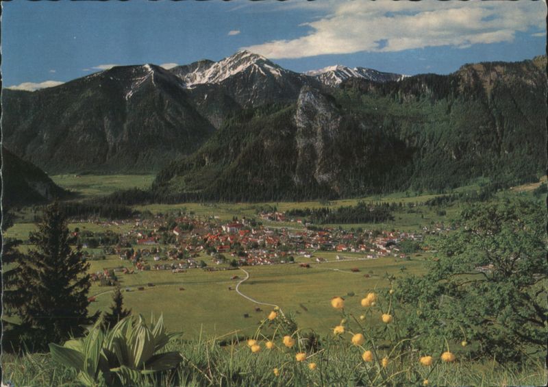 Oberammergau toward Kofel and Zugspitze 2964 m Germany