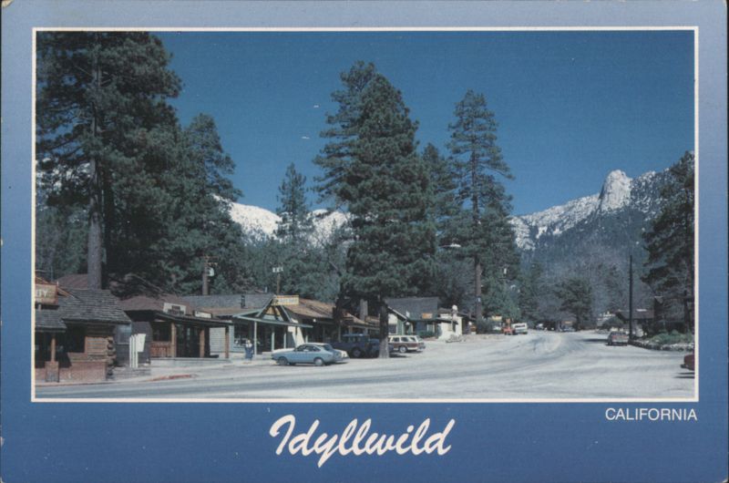 Idyllwild Street Scene, Pine Trees, San Jacinto Mountains California