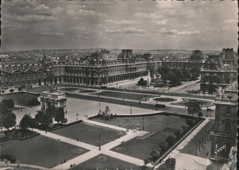 Perspective of Place du Carrousel and the Louvre Palace Paris France
