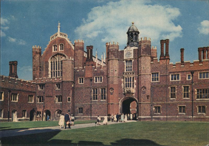 Anne Boleyn's Gateway and the Great Hall from the Base Court Hampton Court England
