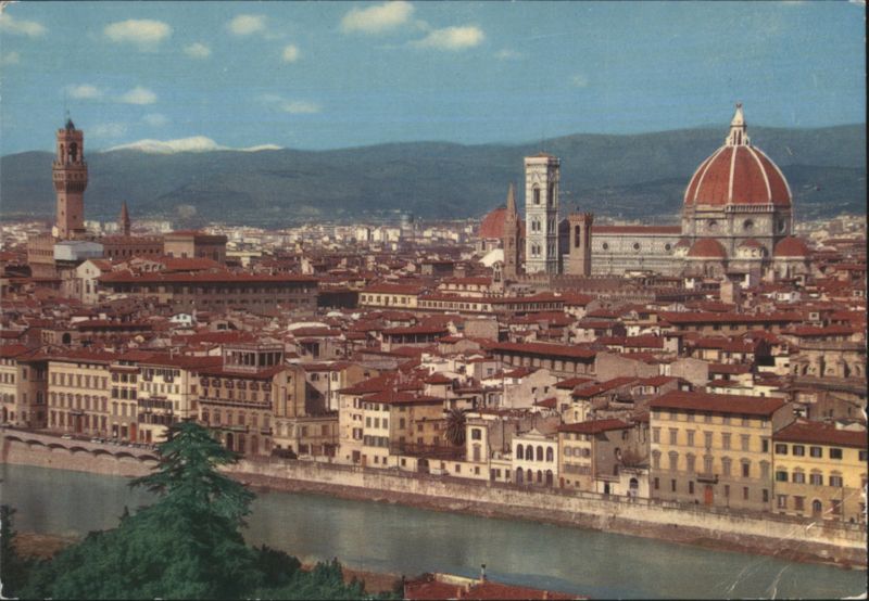 Firenze Panorama, Duomo and River Arno View Italy