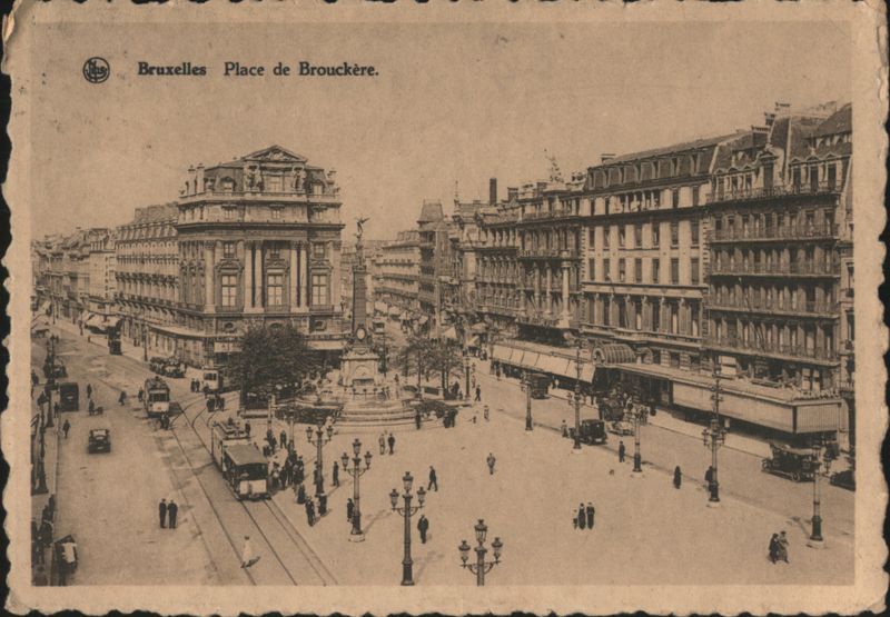 Bruxelles Place de Brouckère, Trams, 1931 Brussels Belgium