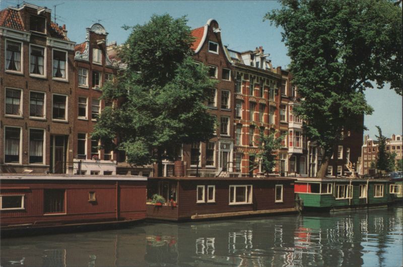 Houseboats in the Prinsengracht, Amsterdam Netherlands