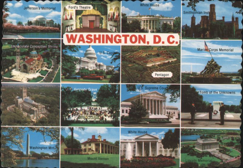 Washington D.C. Multi-View: Capitol, White House, Memorials District of Columbia