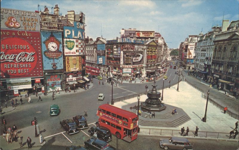 Piccadilly Circus, London, Red Bus, Coca-Cola Billboards United Kingdom