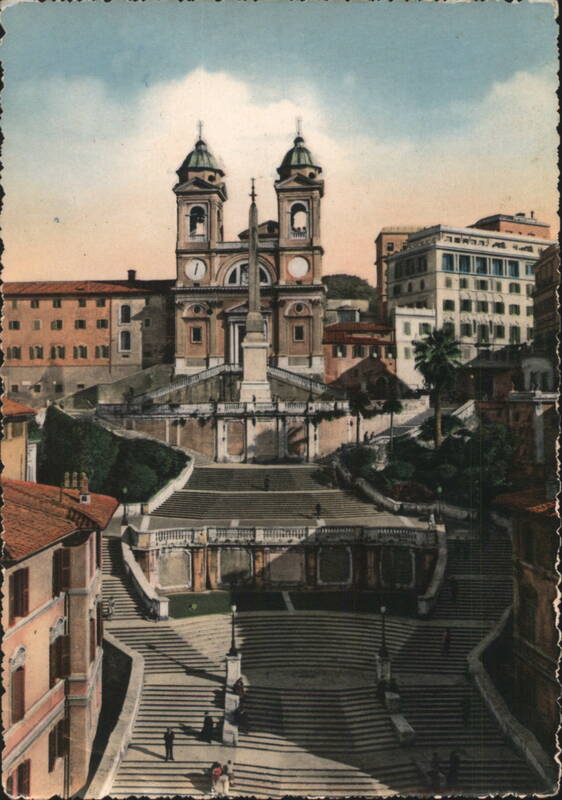 Chiesa della Trinità dei Monti and Spanish Steps Rome Italy