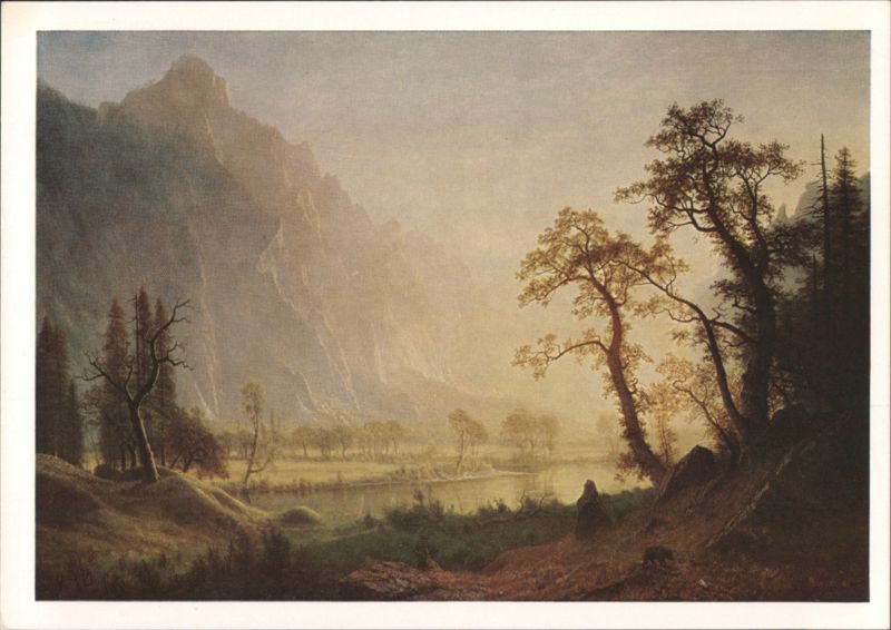 SUNRISE, YOSEMITE VALLEY, Albert Bierstadt Painting California