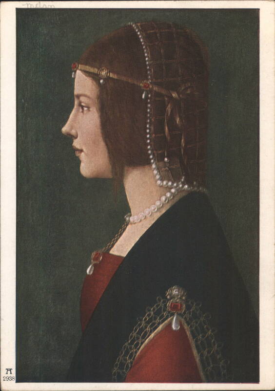 LEONARDO DA VINCI: Beatrice d'Este Portrait Profile