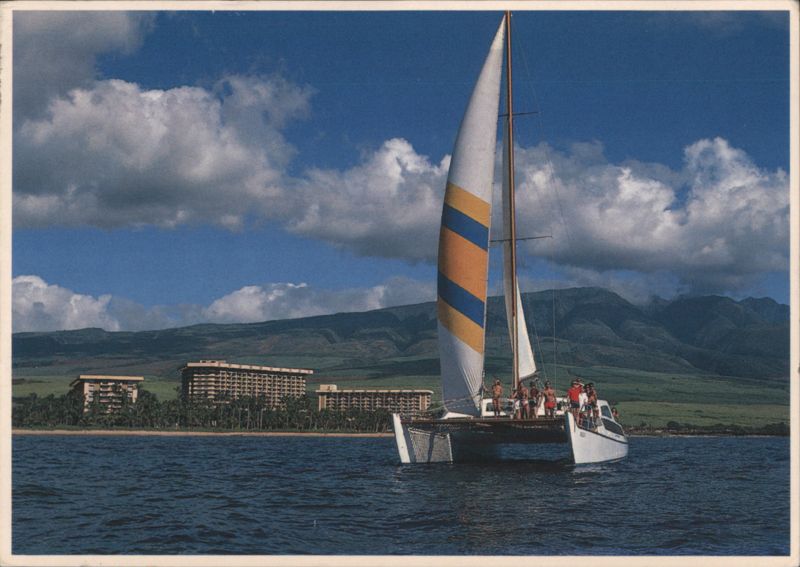 Kiele V Catamaran Sailing Past Hyatt Regency Maui, Kaanapali Hawaii