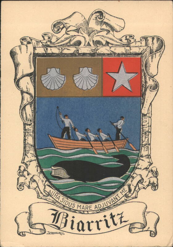 Biarritz Coat of Arms, Whaling, Scallops, Motto France