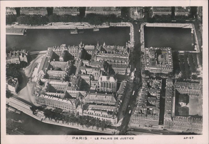 Paris, Aerial View of Le Palais de Justice France