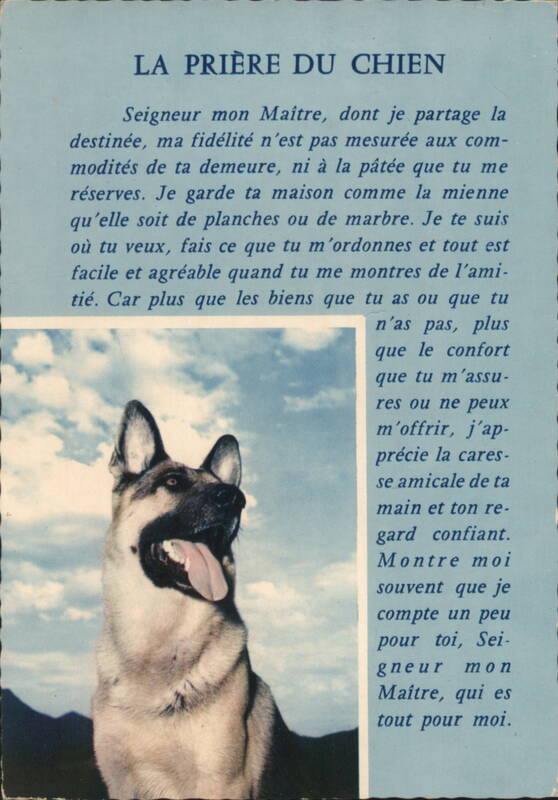 German Shepherd Dog, La Prière du Chien (The Dog's Prayer)