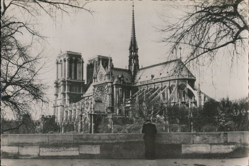 Notre-Dame Cathedral, Apse and Spire, Paris France