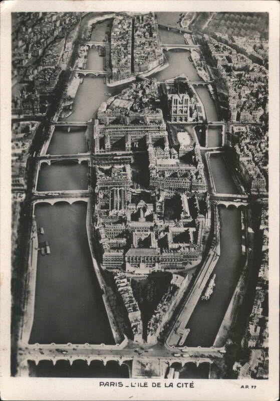 Aerial View of Île de la Cité, Paris France