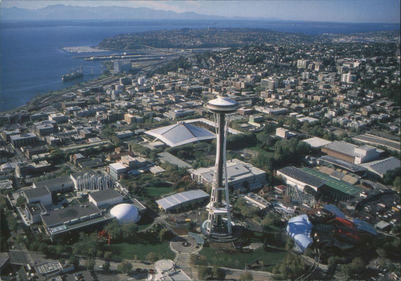 Seattle Center Aerial View featuring Space Needle Washington