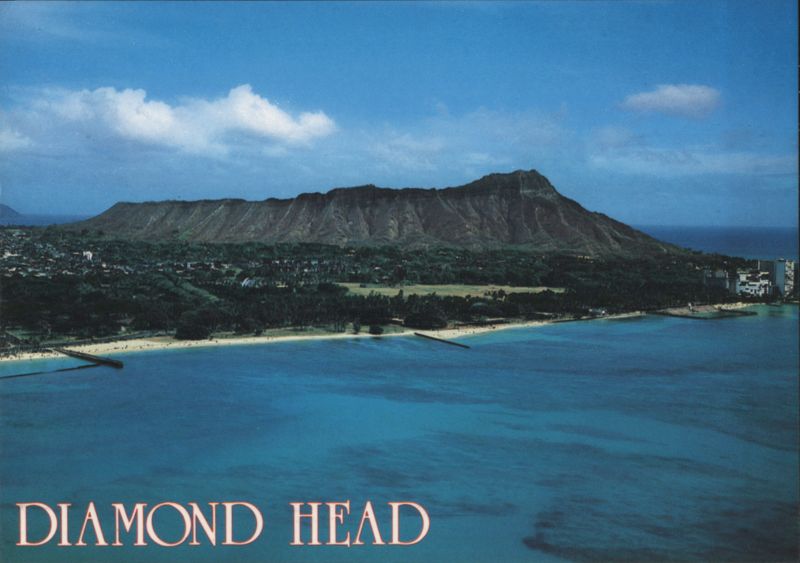 Diamond Head Crater & Waikiki Beach from Pacific Ocean Honolulu Hawaii