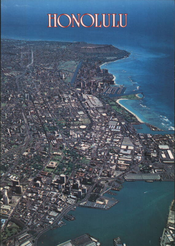 Aerial View of Downtown Honolulu Hawaii