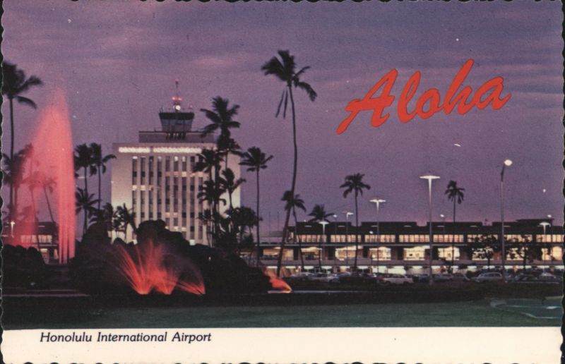 Aloha, Honolulu Airport John Rodgers Terminal Volcano Fountain Hawaii